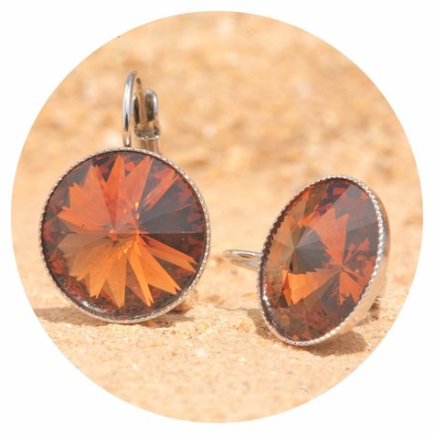 Silberner Ohrring RIVOLI G Smoked topaz