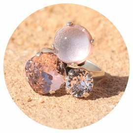 Silberner Ring TROIS 12 rose