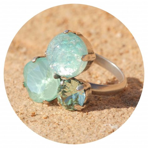 Silberner Ring TROIS12 mint patina