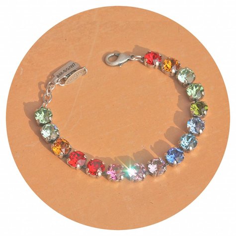 Silbernes Armband TENNIS Regenbogen