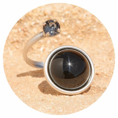 Silberner Ring DEIÀ blackjet