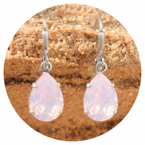 Silberner Ohrring DROP rose water opal