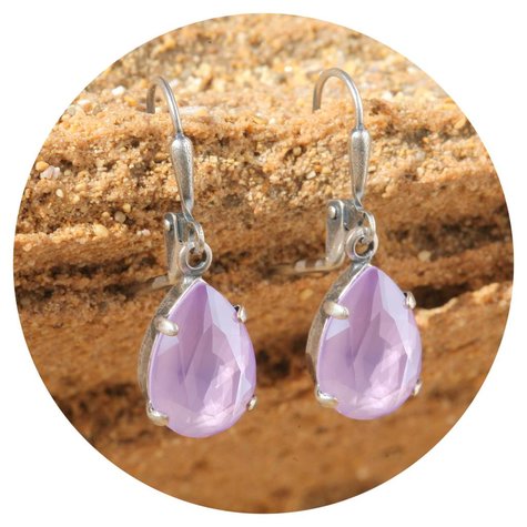 Silberner Ohrring DROP lilac