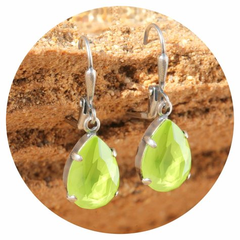 Silberner Ohrring DROP lime