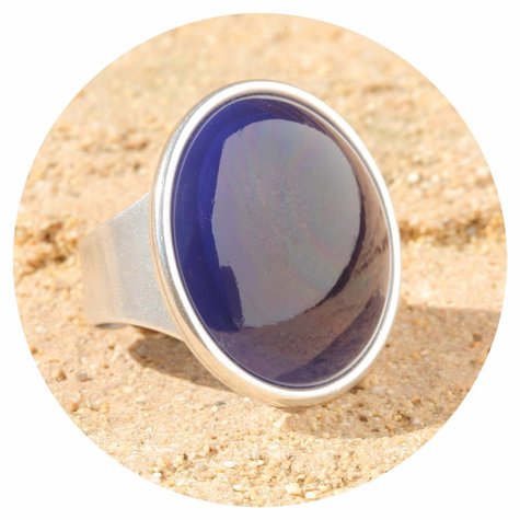 Silberner Ring CALÓ royal dark blue