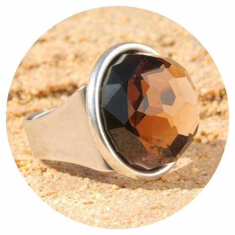 Silberner Ring ME smoked topaz
