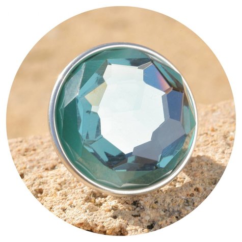 Silberner Ring FARSO aquamarine farbenen Kristall