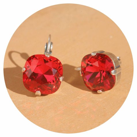 Silberner Ohrring CARRÉ scarlet