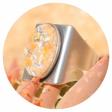 Silberner Ring MOVIDA orange patina