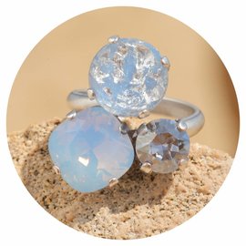 Silberner Ring TROIS 12 air opal