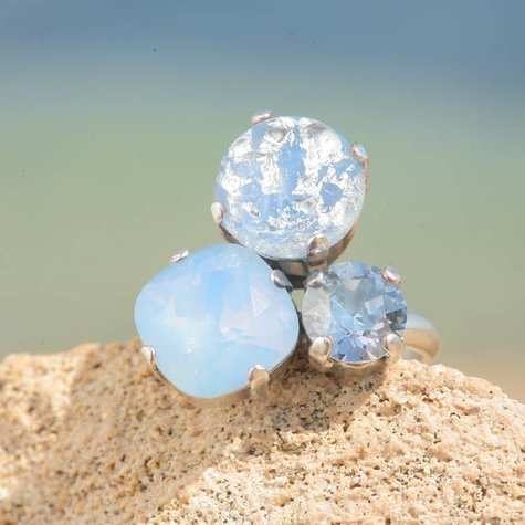 Silberner Ring TROIS12 air opal