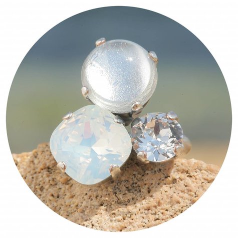 Silberner Ring TROIS12 silberweiss