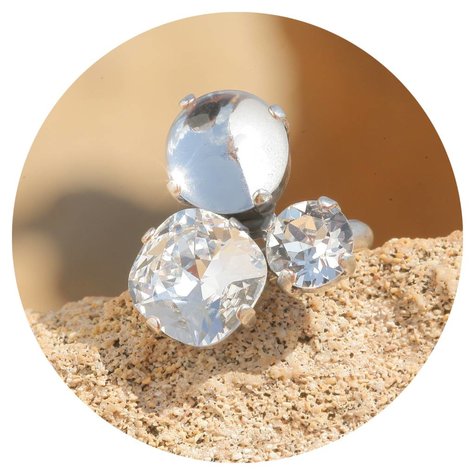 Silberner Ring TROIS12 crystal
