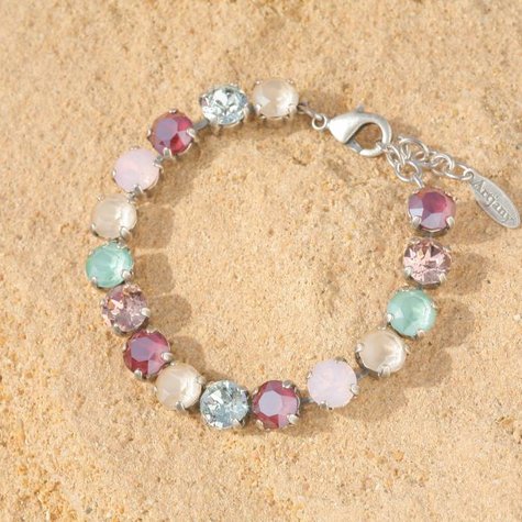 Silbernes Armband TENNIS Pastellfarben