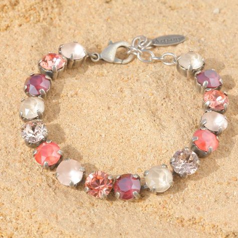 Silbernes Armband TENNIS  light coral pastel mix