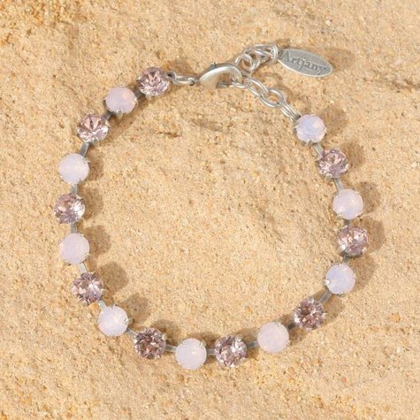 Silbernes Armband TENNIS rose water opal & light rose