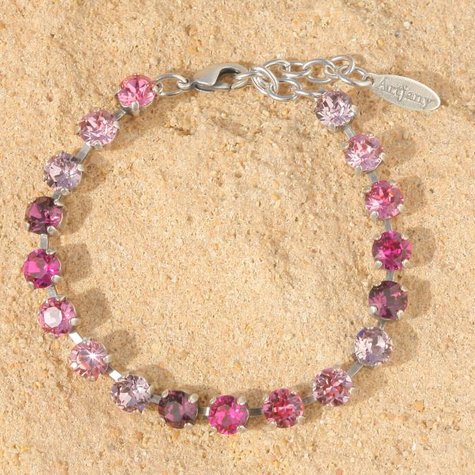 Silbernes Armband TENNIS Pink Farbverlauf