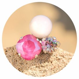 Silberner Ring TROIS 12 peony nude