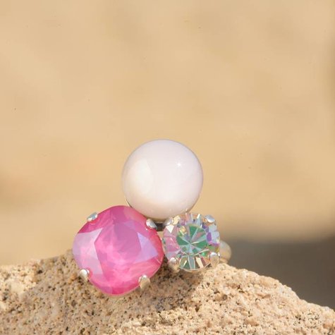 Silberner Ring TROIS12 peony nude