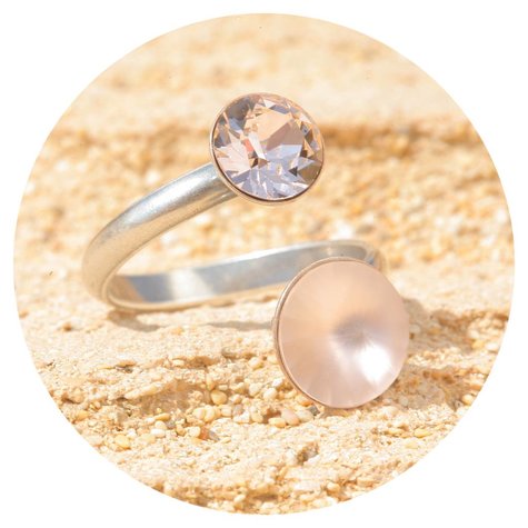 Silberner Ring SÈTE vintage rose matt