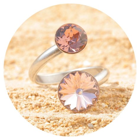 artjany Ring mit geschliffenen Kristallen vintage rose