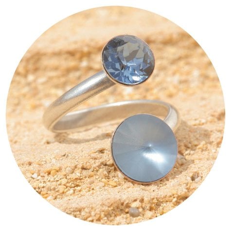 Silberner Ring SÈTE denim blue