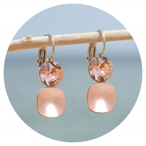 artjany Ohrhänger mit crystals in vintage rose