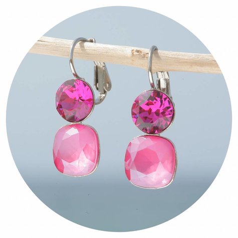 artjany Ohrhänger mit crystals in peony pink fuchsia