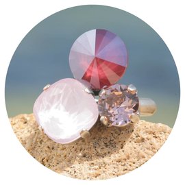 Silberner Ring TROIS 47 bunt