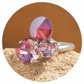 Silberner Ring TROIS 47 rosered