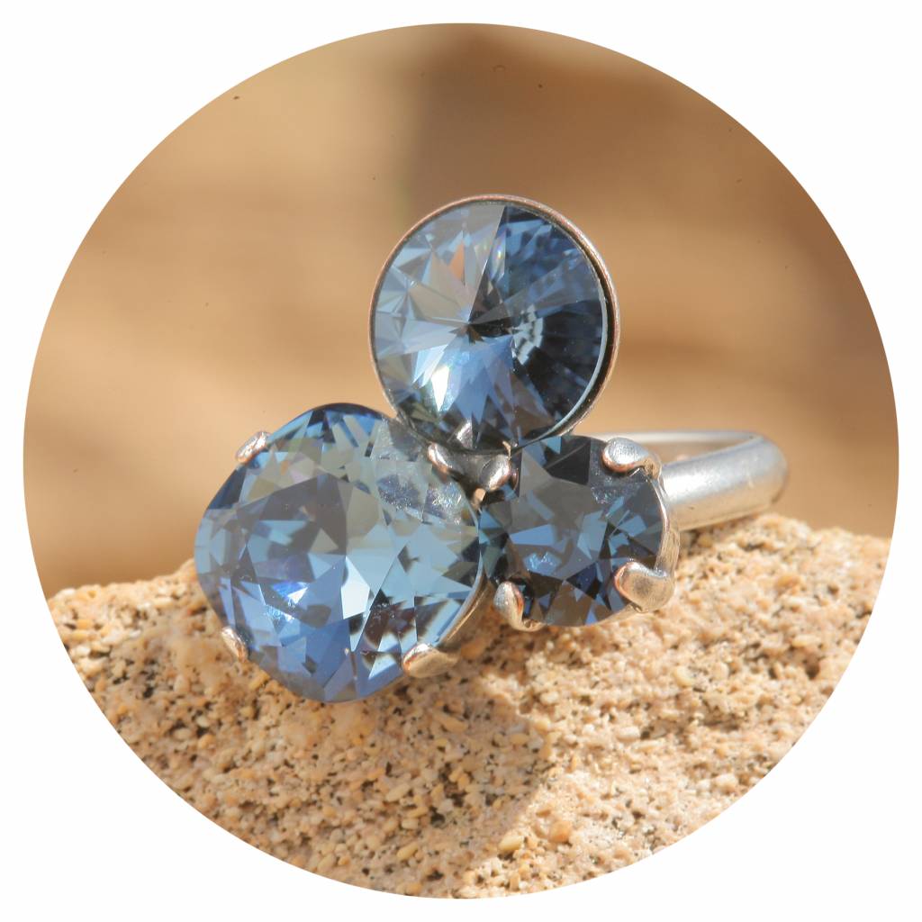 artjany Ring mit crystals in denim blue