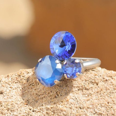 Silberner Ring TROIS47 sapphire