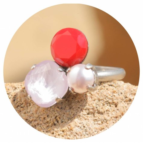 Silberner Ring TROIS47 pearl rose