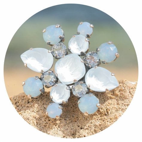 artjany Ring mit crystals in powder blue &  air opal