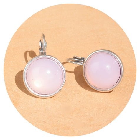 Silberner Ohrring SOL rose opal.