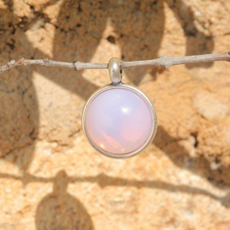 Silberner Anhänger MUGGLE rose opal