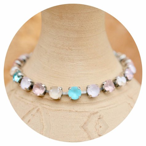 artjany Armband mit Kristallen im blue ivory  rose mix