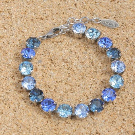 Silbernes Armband TENNIS blau