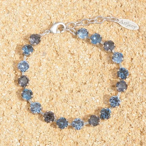 Silbernes Armband TENNIS blau grau mix