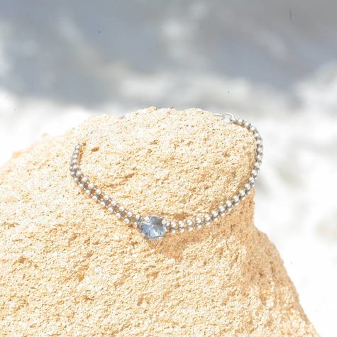 Silbernes Armband STELLA denim blue