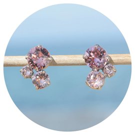Silberne Ohrstecker TROIS rose mix