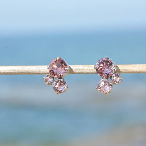 Silberner Ohrstecker TROIS rose mix