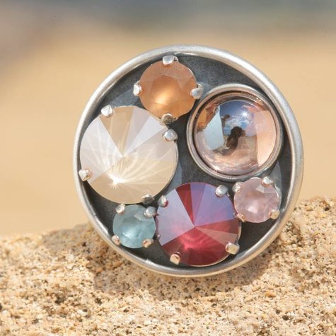 Silberner Ring SEVENTY  Vintage bunt mix