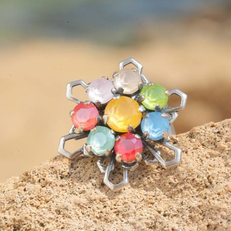 artjany Ring mit Kristallen im royal summer mix