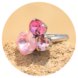 Silberner Ring TROIS  rose