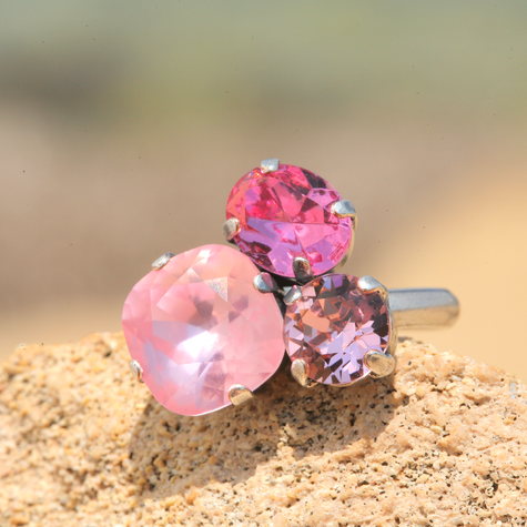 Silberner Ring TROIS rose