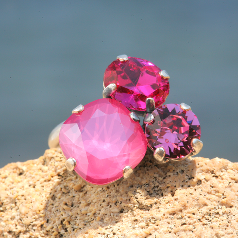 Silberner Ring TROIS pink