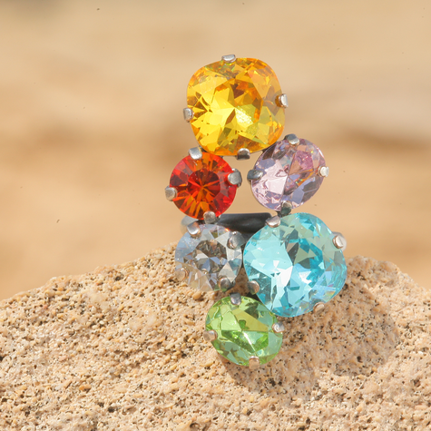 Silberner Ring ARLES  Bunt mix