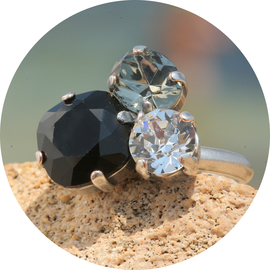 Silberner Ring TROIS  blackjet