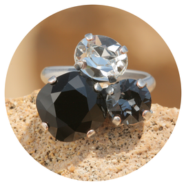 Silberner Ring TROIS rose pearl